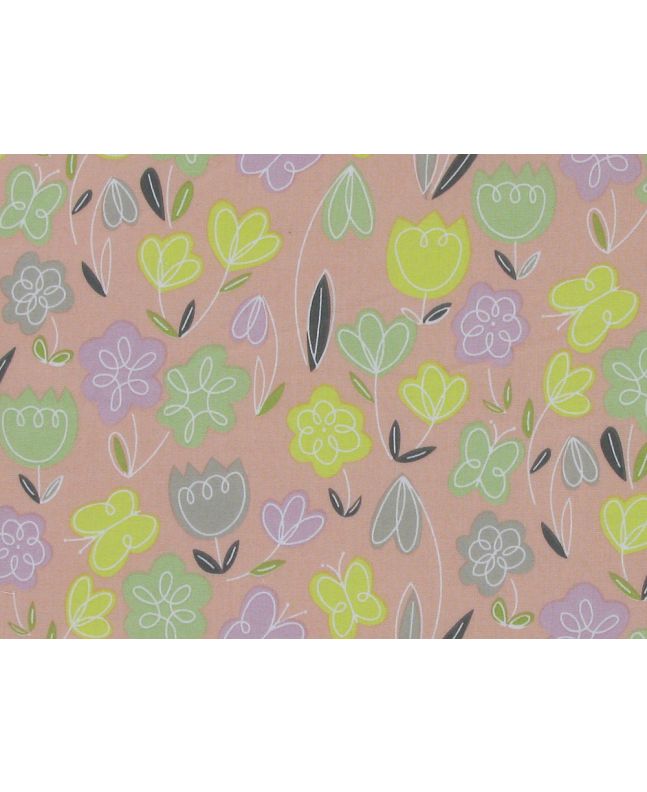Tulip Garden Doodle Polycotton, Blossom