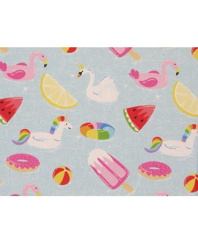 Pool Party Inflatables Cotton Print