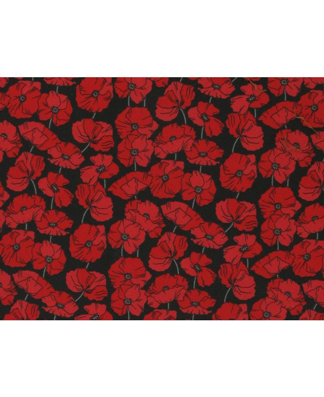 Poppy Flutter Polycotton Print, Navy