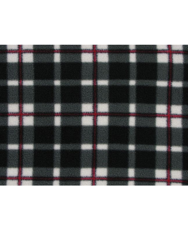 Premium Soft Anti Pil Fleece Highland Tartan, Black and White