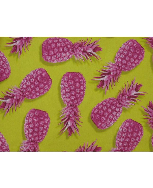 Radiant Pineapples Cotton Rich Panama Canvas, Yellow