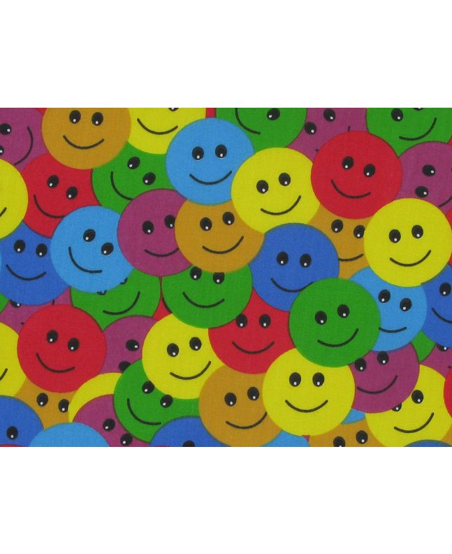 Rainbow Smiles Polycotton Print