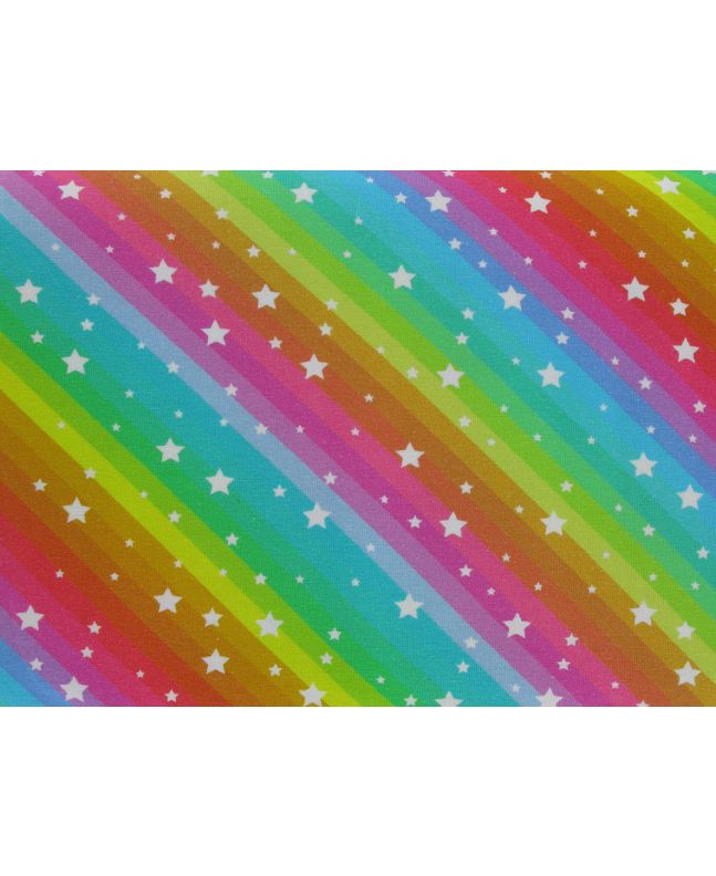 Rainbow Stars Cotton Jersey
