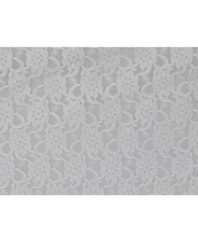 Repeating Rose Nylon Lace, White