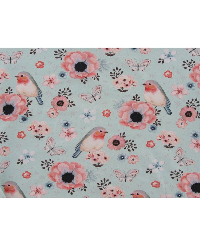 Robin Poppy Garden Cotton Jersey
