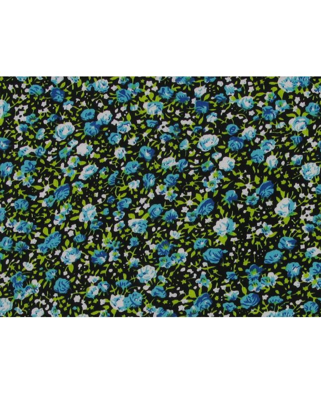 Rose Valley Flora Viscose Print, Blue
