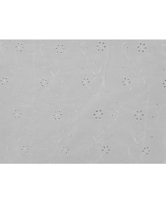 Rose Vines 6 Hole Embroidered Anglaise, White