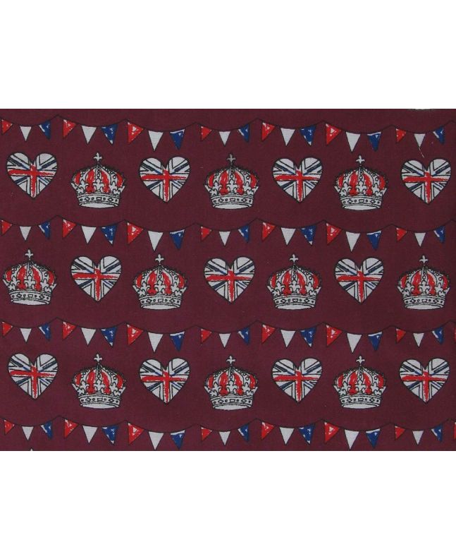 Royal Celebration Polycotton Print, Wine