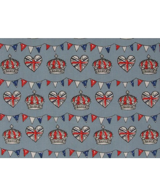 Royal Celebration Polycotton Print, Sky