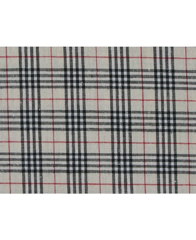 Rustic Touch Woven Cotton Tartan, Beige