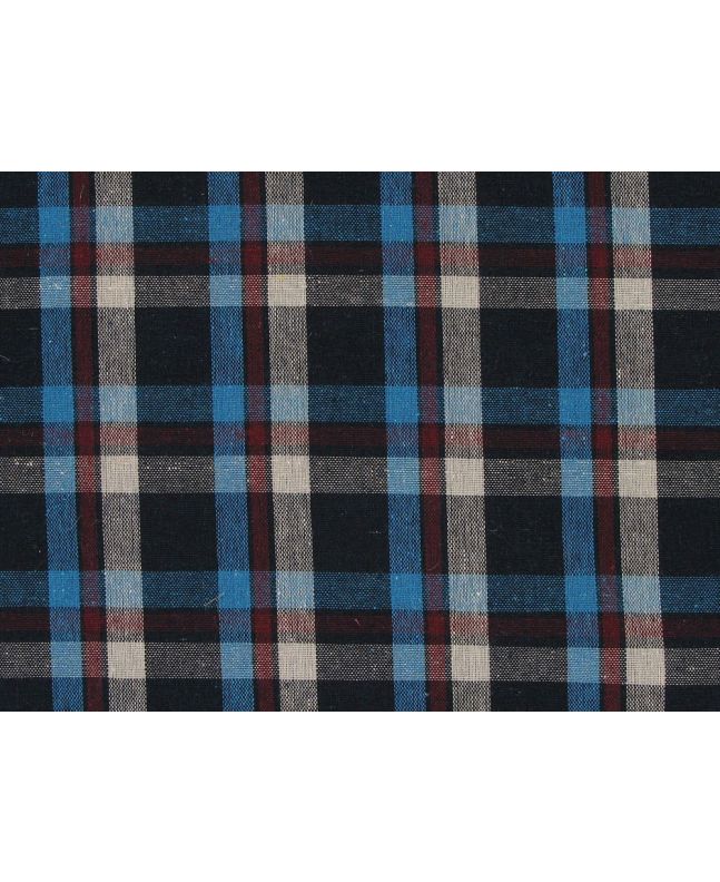 Rustic Touch Woven Cotton Tartan, Navy