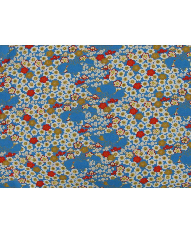 Sakura Viscose Poplin Print, Blue