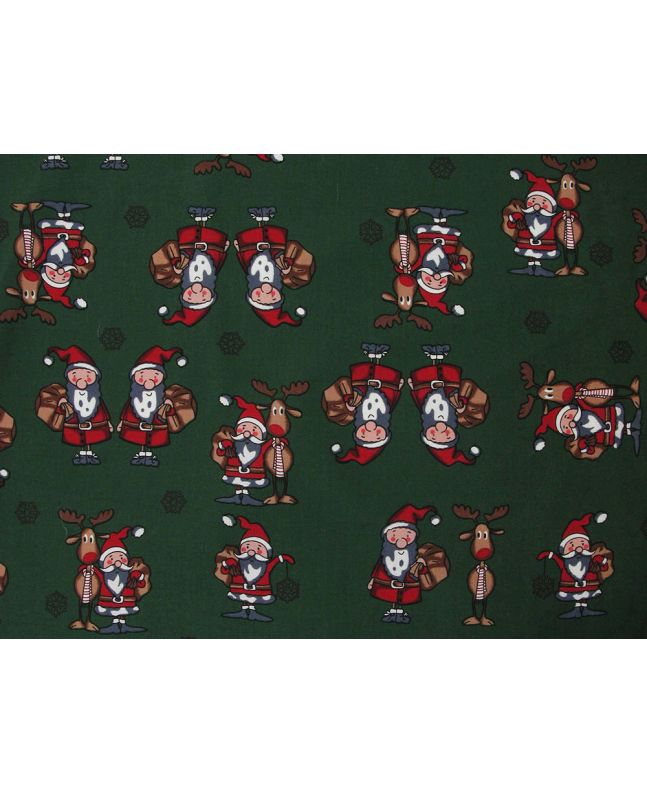 Santas Reindeer Christmas Cotton Print, Bottle