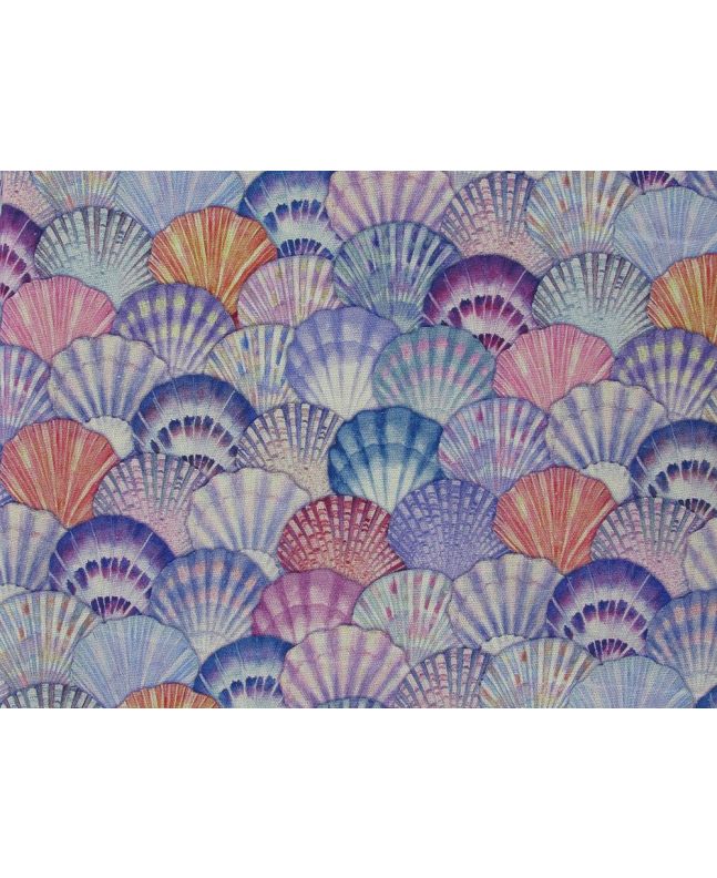 Sea Shell Tile Printed Linen Blend