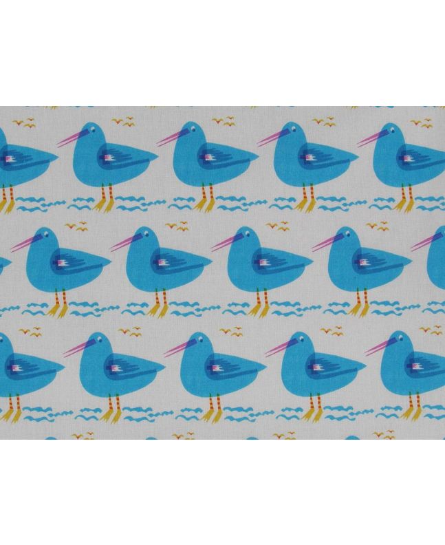 Seagulls Cotton Print, Turquoise