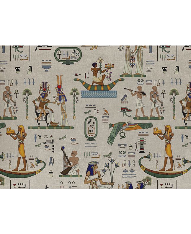 Showcase Cotton Rich Printed Panama, Ancient Egypt