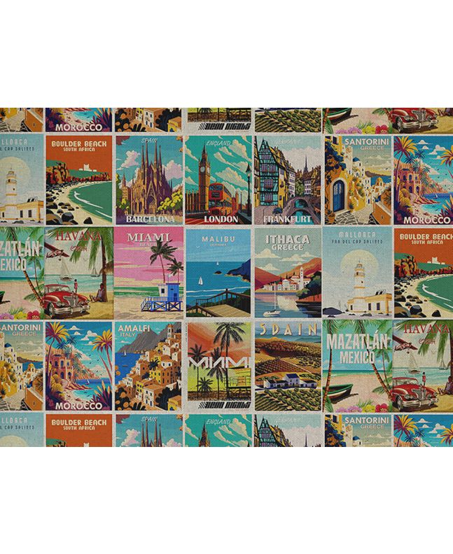 Showcase Cotton Rich Printed Panama, Postcards