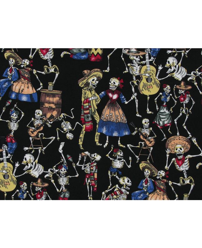 Skeleton Fiesta Cotton Poplin Print