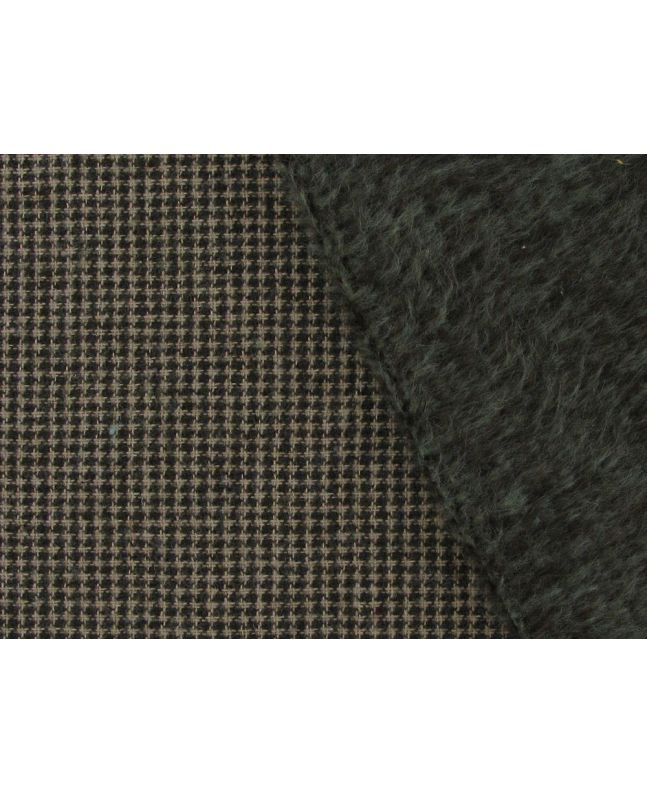 Soft Brushed Back Mini Houndstooth Wool Blend, Brown