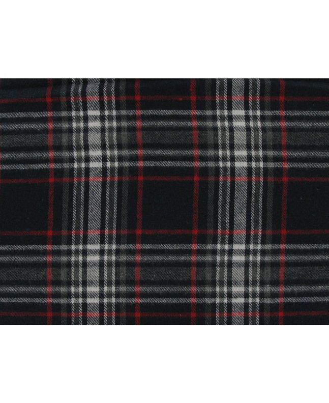 Soft Brushed Polyviscose Blend Tartan, Navy