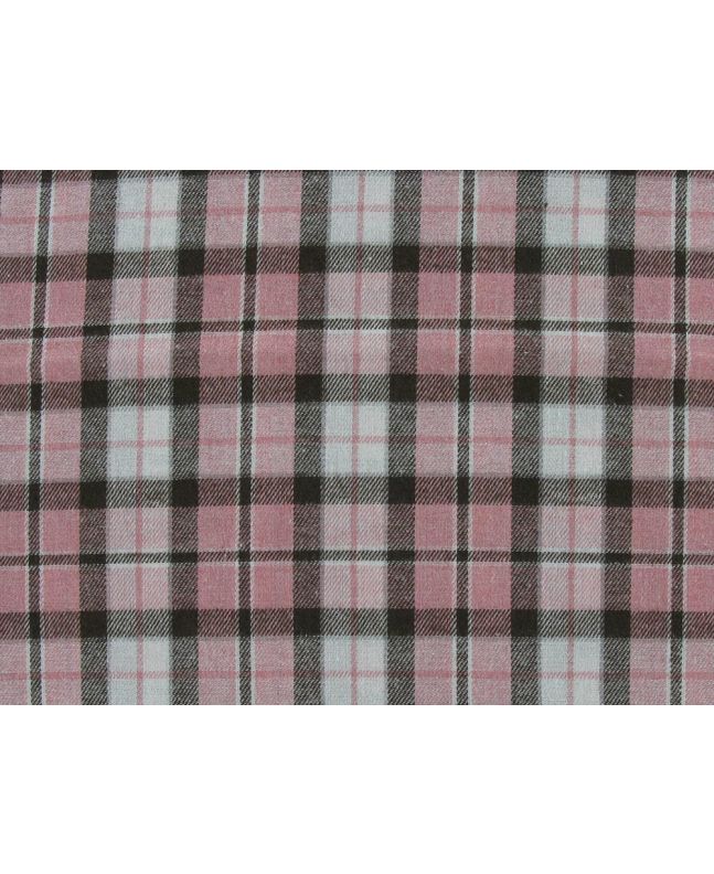 Soft Brushed Polyviscose Blend Tartan, Pink