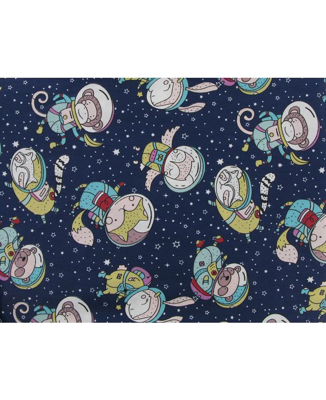 Space Animals Cotton Print