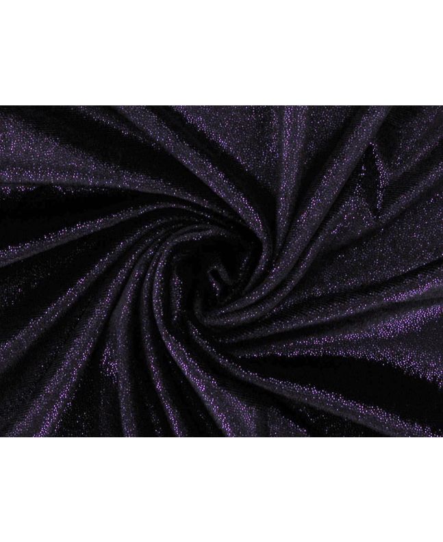 Spandex Stretch Foil Glitter Velour, Purple