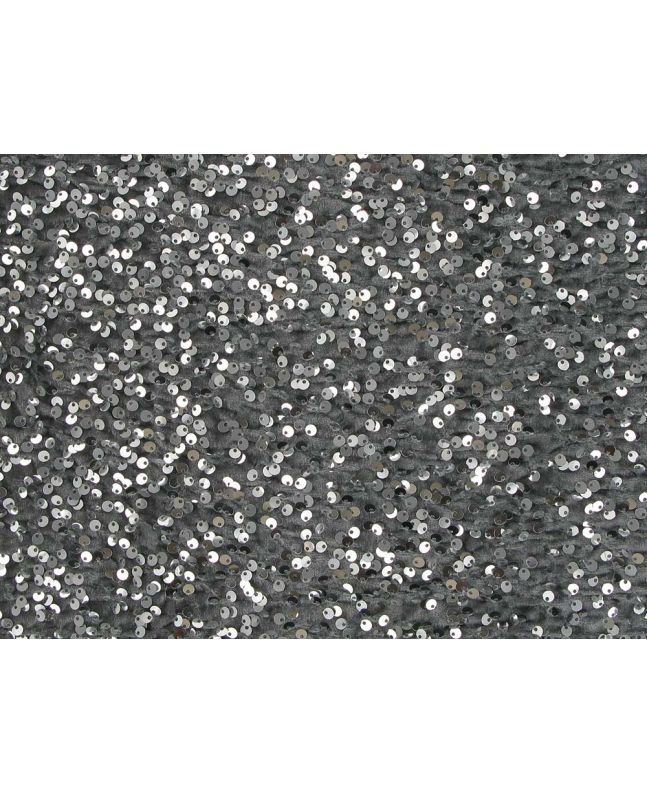 Spangle Sequin on Velour, Silver