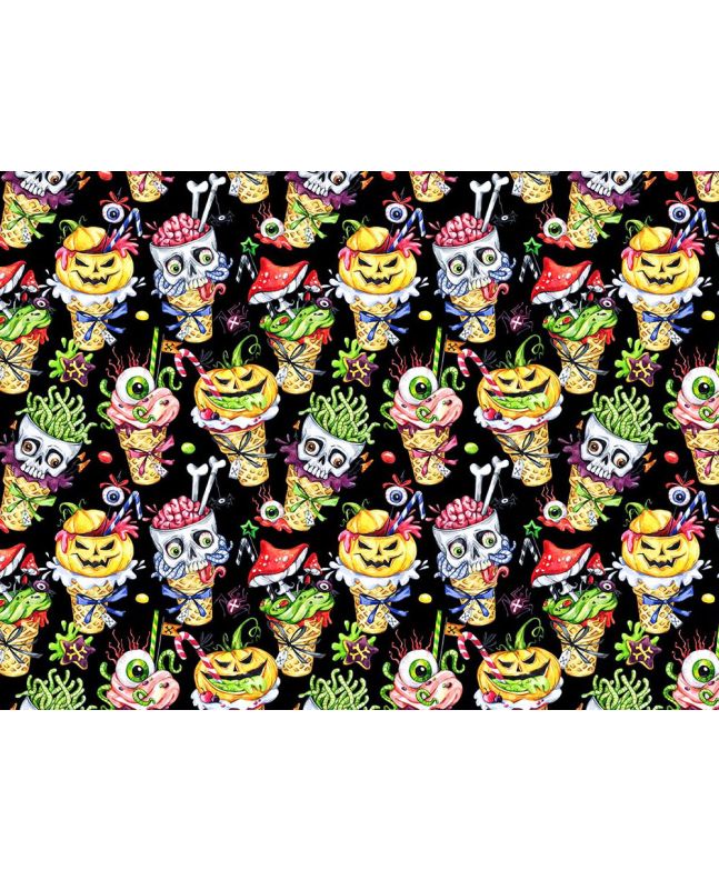Spooky Icecream Cotton Print