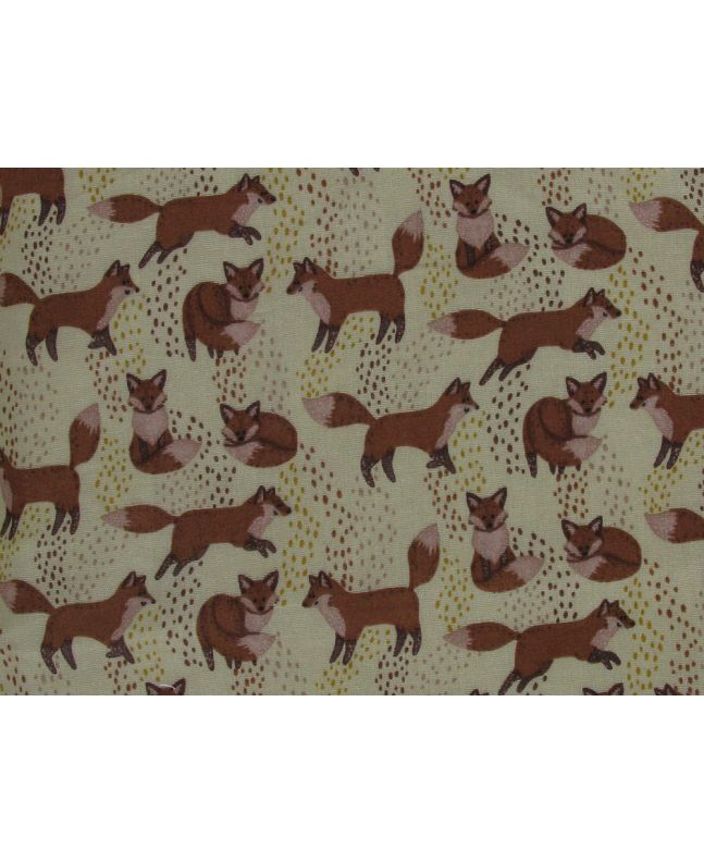 Spotty Foxes Flat Double Gauze, Sand