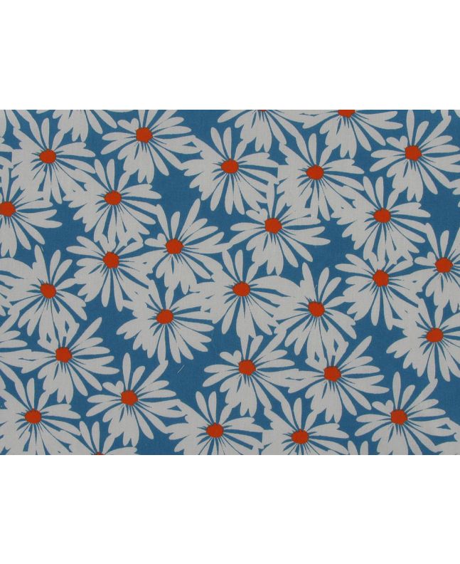 Spring Daisies Polycotton Print, Blue