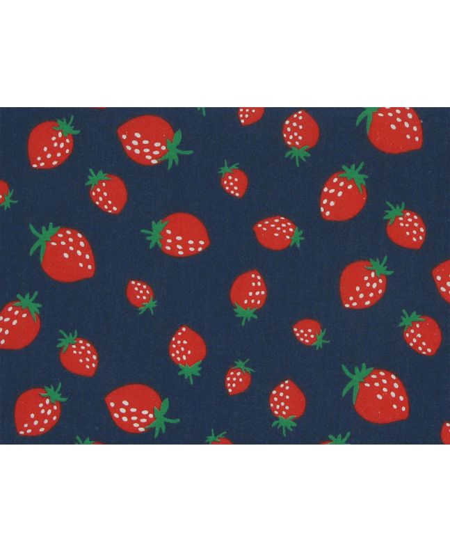 Strawberry Boost Polycotton Print, Navy