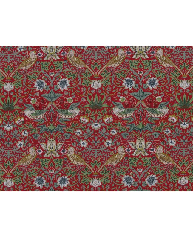 Strawberry Thief Cotton Jersey Print, Crimson