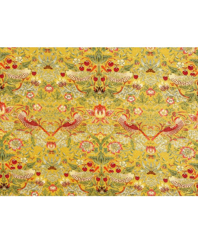 Strawberry Thief Cotton Print, Ochre