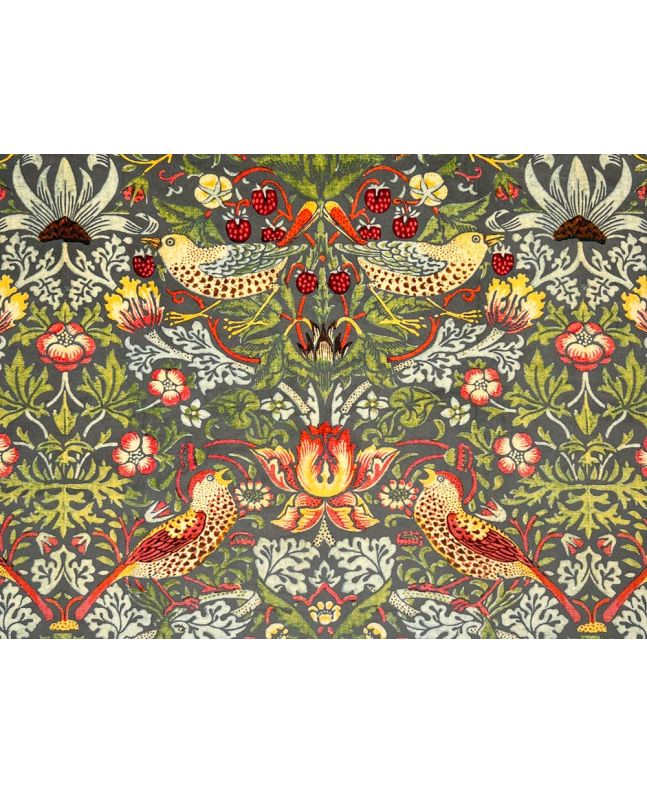 Strawberry Thief Printed Velvet, Grey