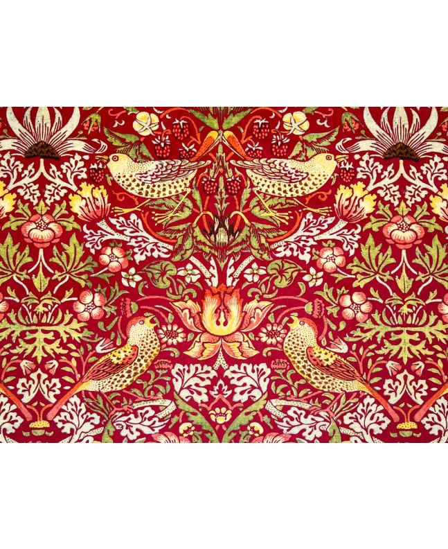 Strawberry Thief Printed Velvet, Wine