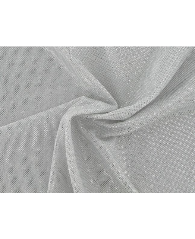 Stretch Knit Square Foil, White Silver
