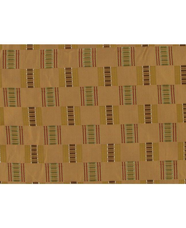Stripe Check Silk Taffeta Satin Jacquard, Caramel