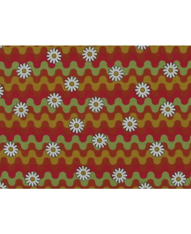 Sunny Bloom Polycotton Print, Retro