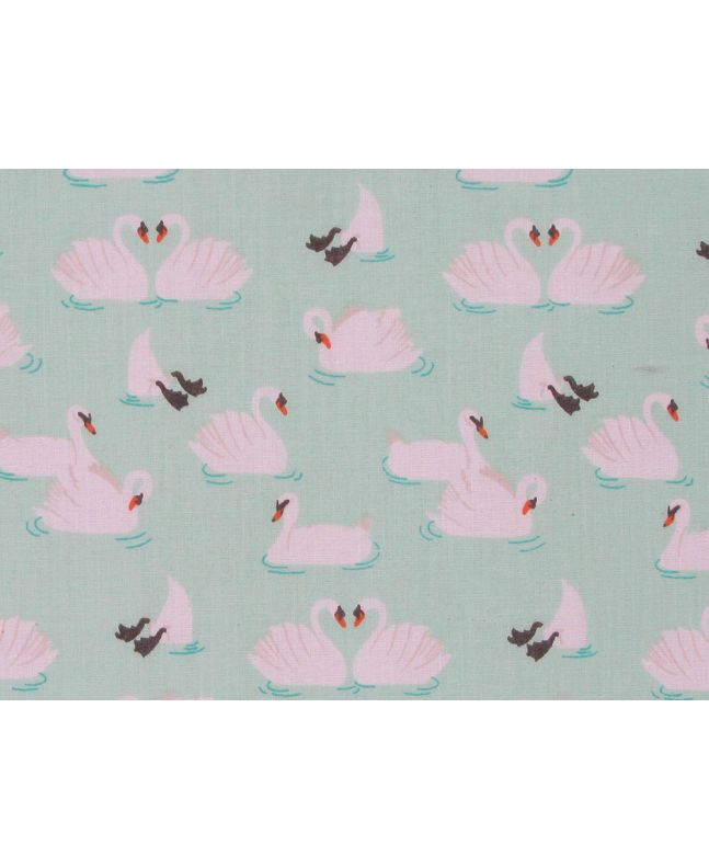 Swan Dive Polycotton Print, Mint