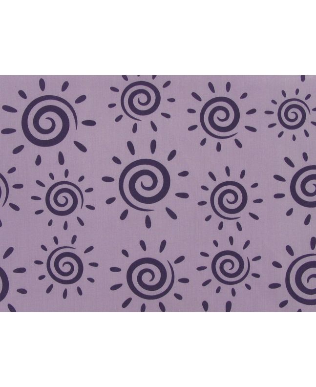 Swirly Suns Polycotton Print, Purple