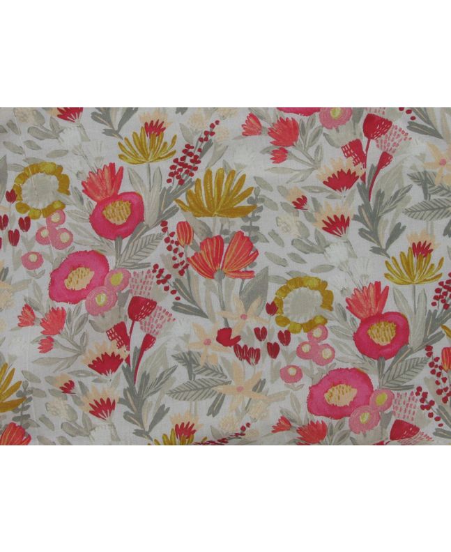 Taranto Floral Cotton Lawn Print, Beige