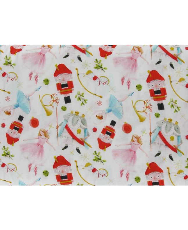 The Nutcracker Cotton Print, White
