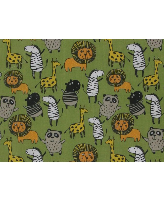 Tropical Jungle Polycotton Print, Olive