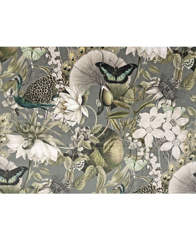 Utopia Printed Velvet, Silver