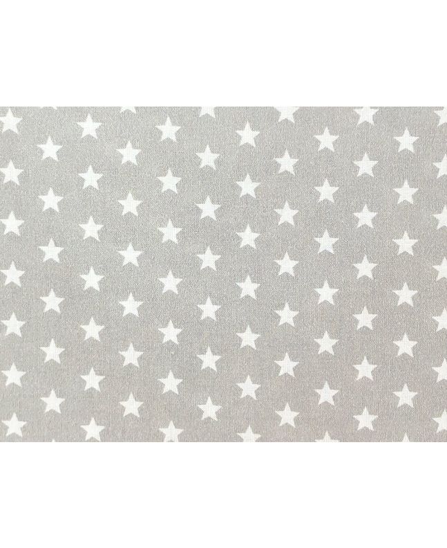 Craft Collection Cotton Print, Small White Star, Silver