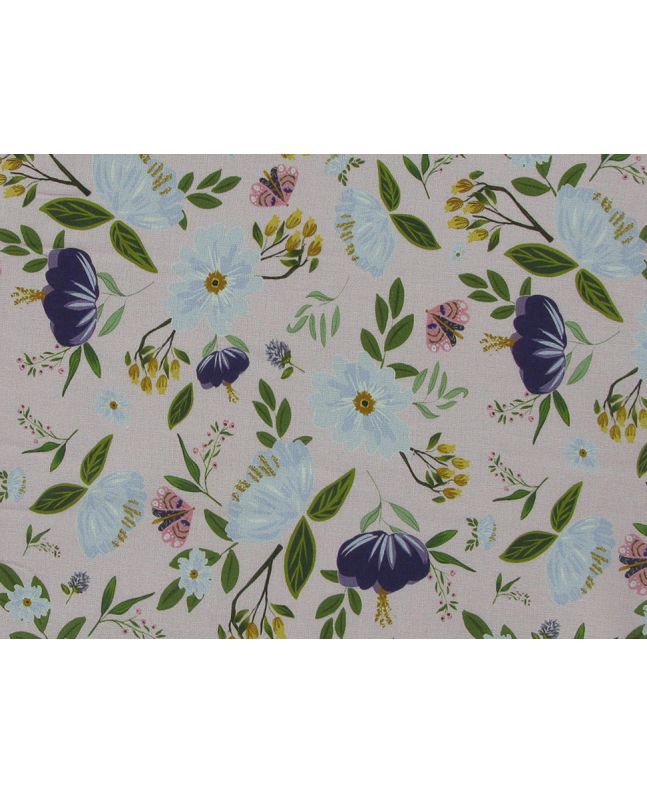 Vintage Blooms Cotton Ramie Blend, Dusty Pink