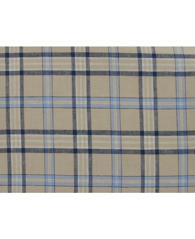 Wicklow Check Yarn Dyed Irish Linen, Beige