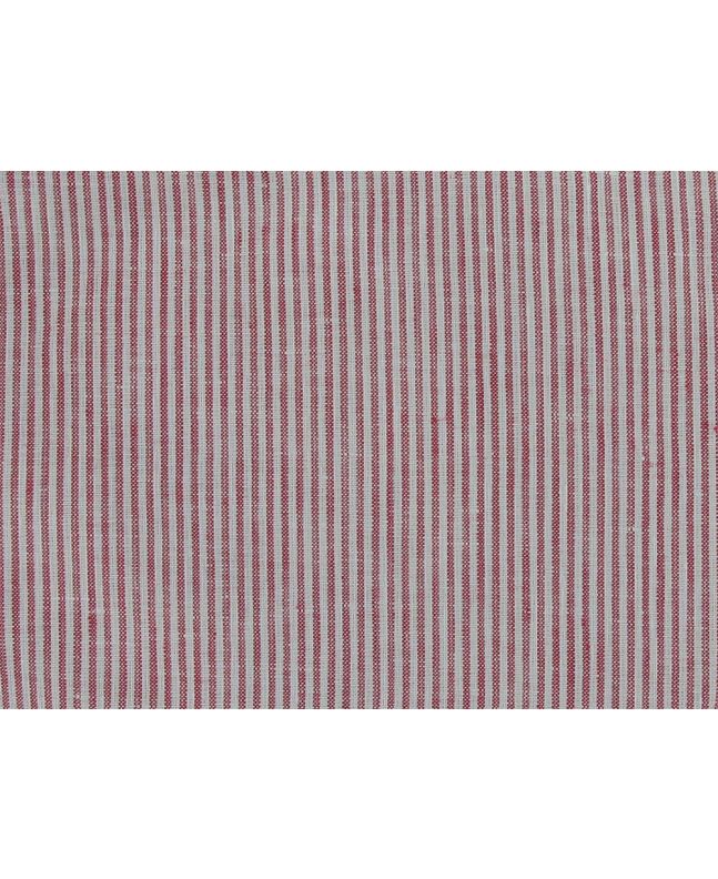 Wicklow Narrow Stripe Irish Linen, Red