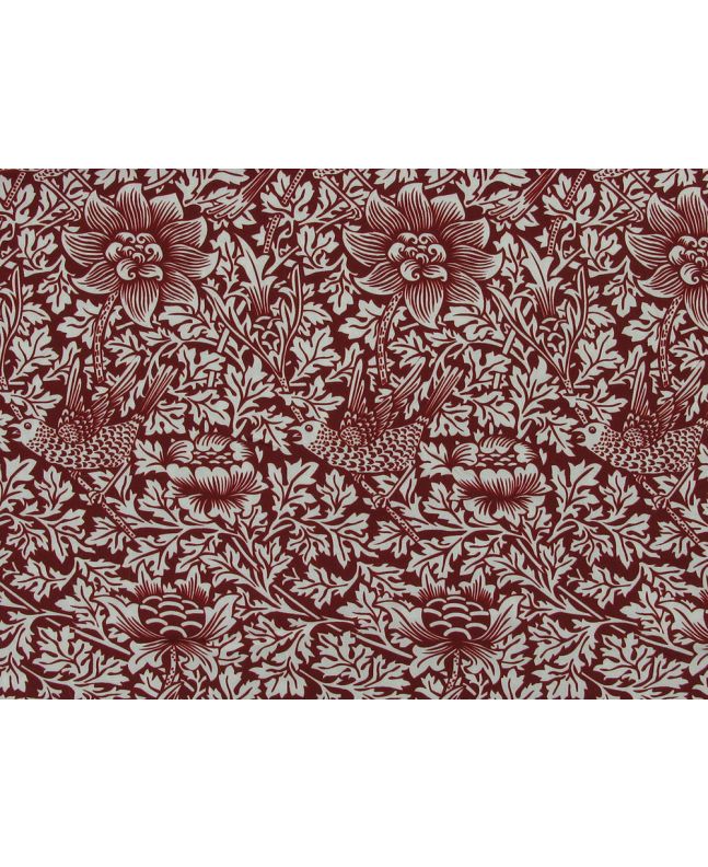William Morris Bird and Anemone Viscose Print, Red